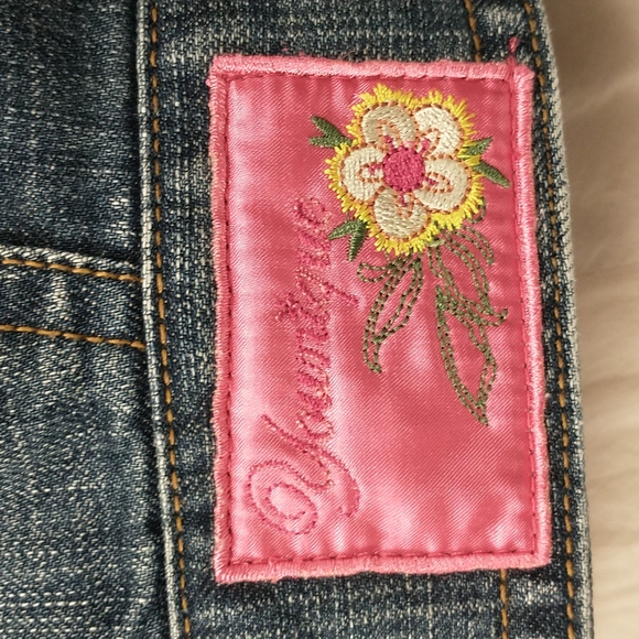 Crop Denim Jean Jacket Short sz Lg Natural Wear 44 Chest some Stretch Mid Wash - Picture 3 of 9